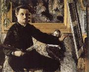 Gustave Caillebotte The self-portrait in front of easel oil